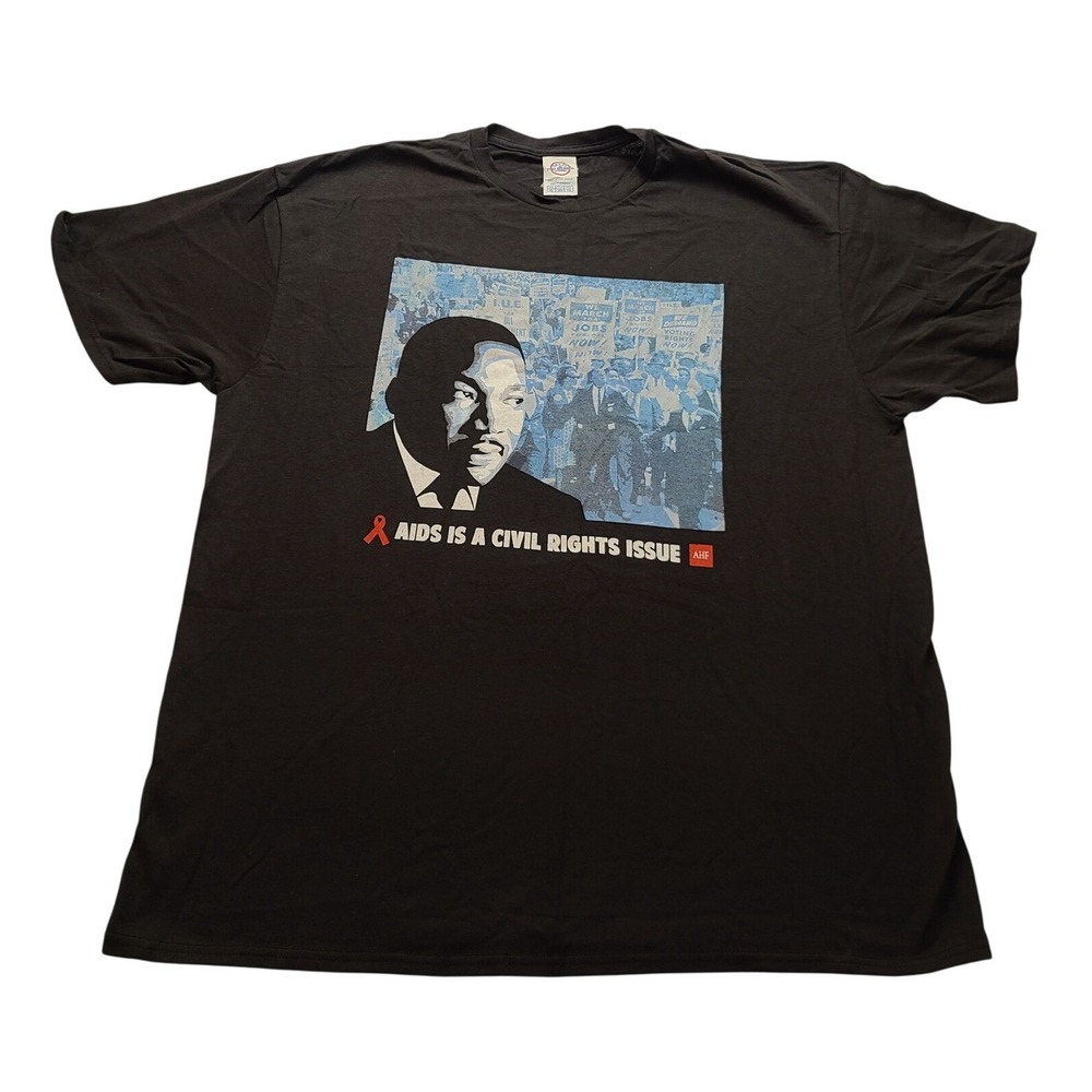 Delta Pro Weight Martin Luther King Jr AIDS Short sleeve Men's Shirt XL Black